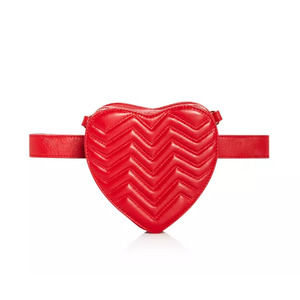Maje Heart Shaped Leather Cross Body Bag, Women's Size S - Red